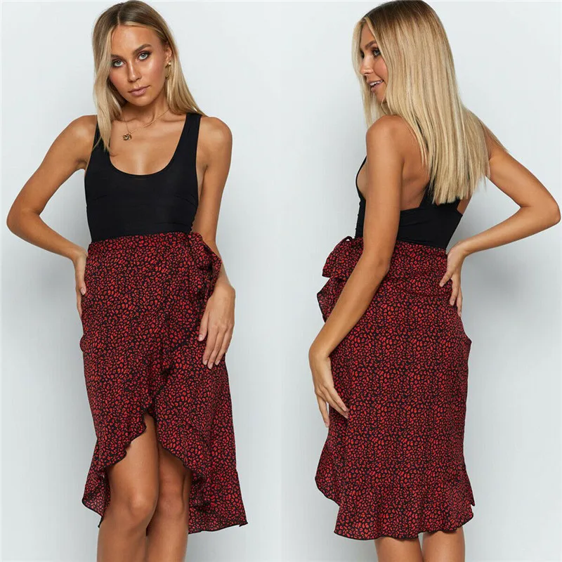 

HIRIGIN Women Lady Leopard High Waist Bodycon Wrap Skirt Party Cocktail Club Skirts