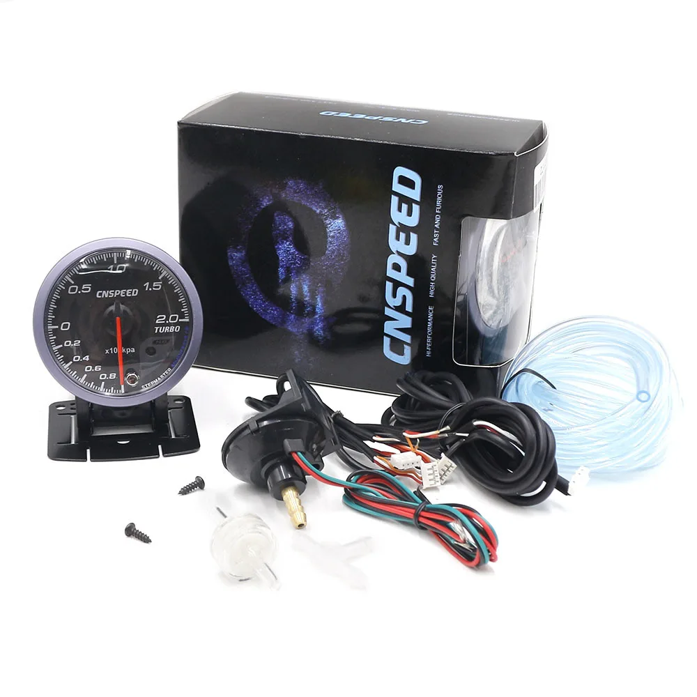 CNSPEED 60 мм 12 в автомобильный турбо Boost Gauge 2 бар+ регулируемый турбо Boost контроллер комплект с датчиком освещения YC101411