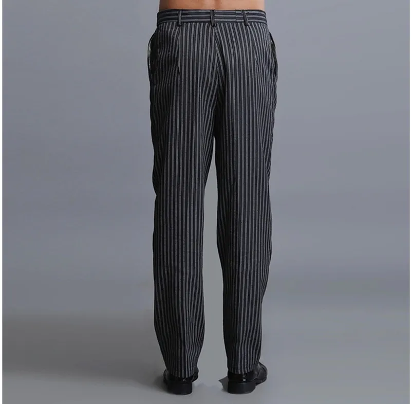 Newest hotel food service autumn Cook pants work pants checked striped chef unisex chef trousers