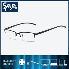 Анти-синий светильник, очки для компьютера, мужские, модные, Ретро стиль, алюминий, магнезиу, полуоправа, очки, оправа, очки для женщин