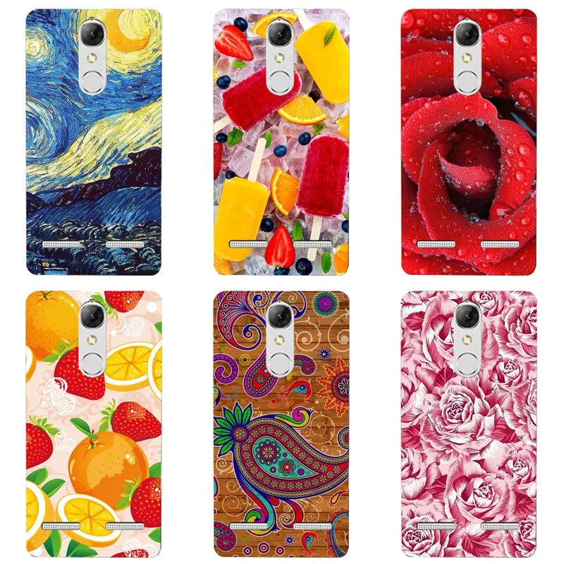 

Luxury Printing Case For Lenovo K6 K 6 5.0" K33a48 K33 a48 b36 K33b36 Art Printed Cell Phone Cover Rose Funda Cute Animal Coque