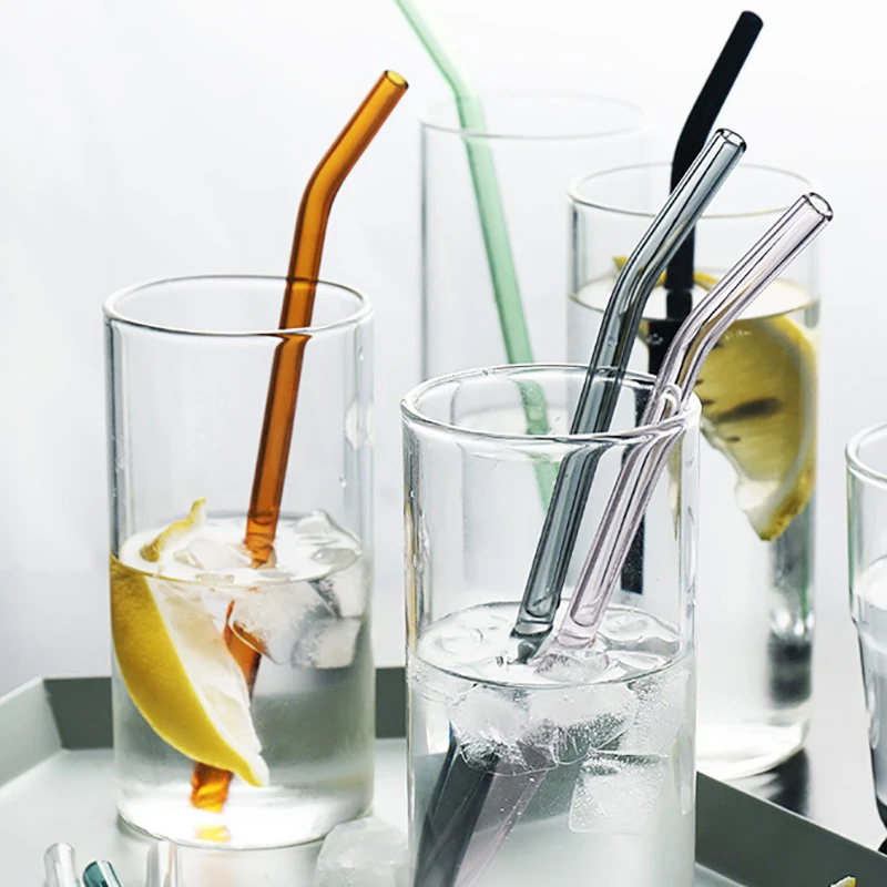 Colorful Glass Straw Straight Straw Party Drinkware Creative Muddler