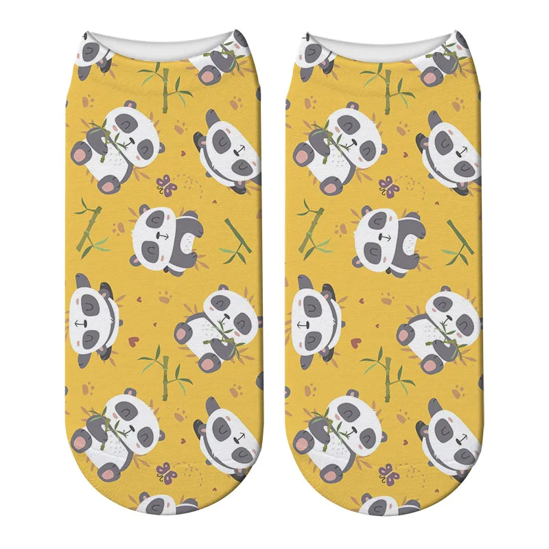 Горячая Распродажа, милые носки с расцветкой «панда», веселая 3D-печать, носки для женщин, Harajuku, Panda, длина по щиколотку, хлопок, мягкие, повседневные носки