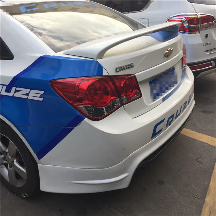 For Chevrolet Cruze Spoiler with light 2009-2013 Cruze High Quality ABS Material Car Rear Wing Primer Color Rear Spoiler