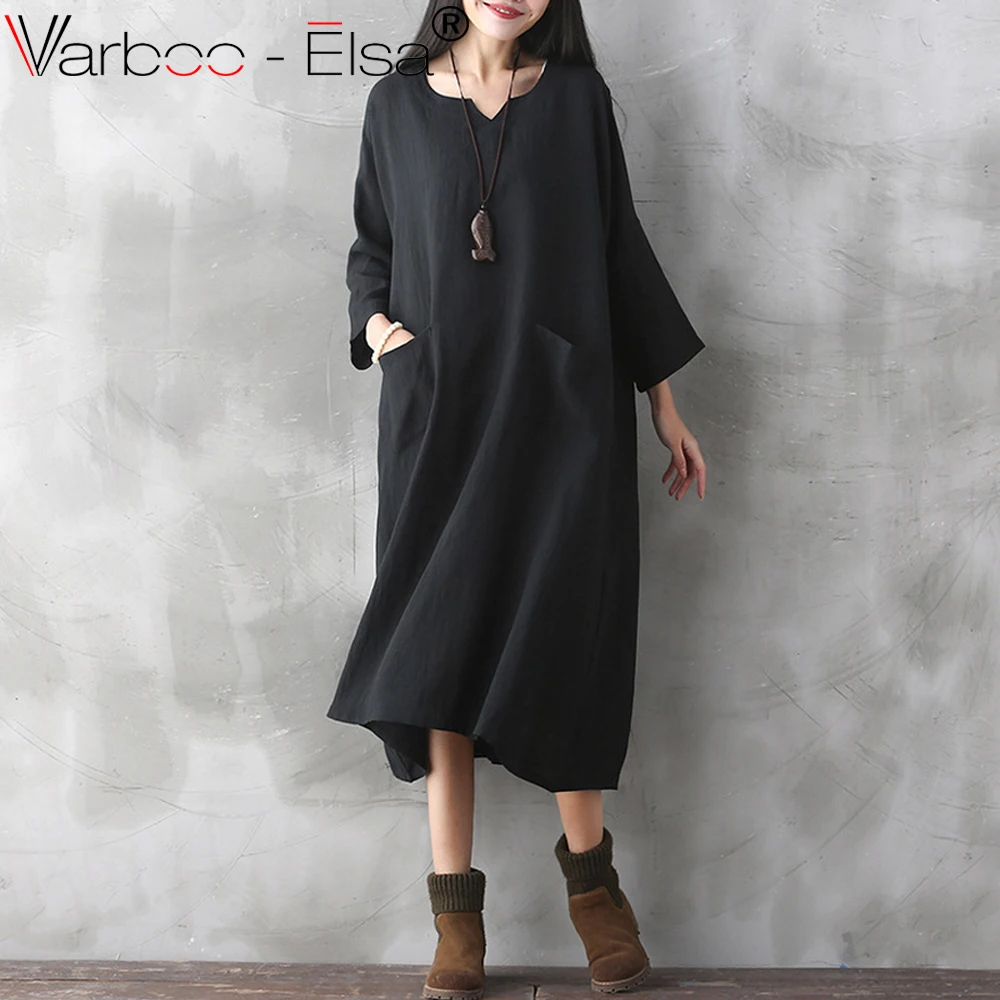 Black Linen Summer Dress