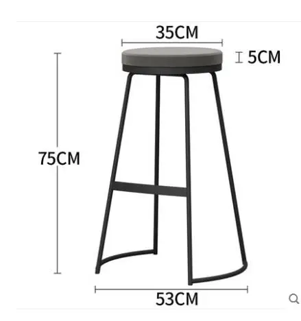 Nordic Iron Art Household Bar Chair Modern Simple Bar Chair High Stand Bar Chair Bar Chair Beauty Bench