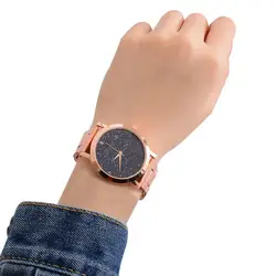 Для женщин часы бизнес мода звезды печатных нержавеющая сталь Ремешок браслет застежка наручные кварцевые