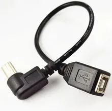 25cm 90 stopni w górę w dół prawy lewy kątowy kabel USB do skanera drukarki kabel USB 2 0 B męski na B kobiet do skanera drukarki kabel przedłużający tanie tanio CAKEYCN CN (pochodzenie) Adapter kabla Dostępny w magazynie ther