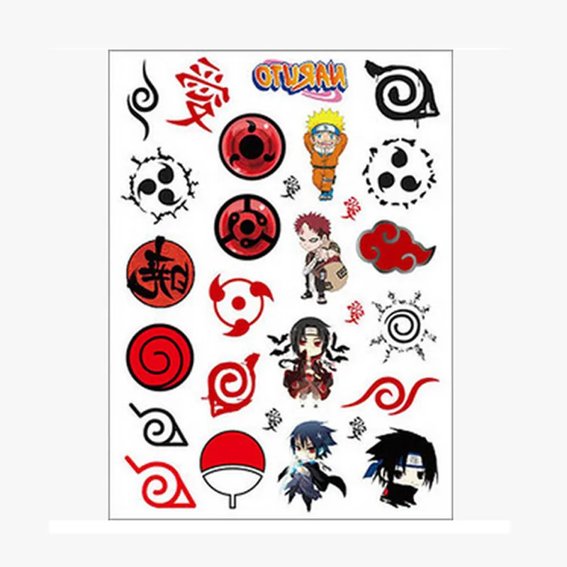 2017 Naruto Corpo Tatuagens Temporárias Adesivos À Prova D' Água Adesivos Individuais Para O