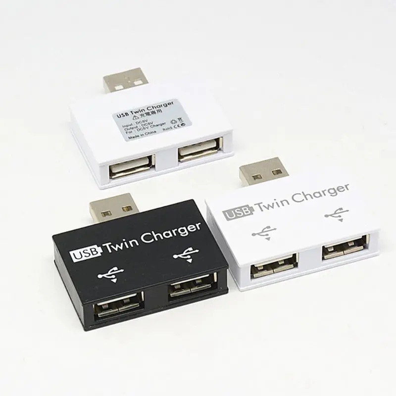 Модный Мини usb-хаб 2 порта USB 2,0 разветвитель зарядное устройство адаптер для мобильного телефона ПК компьютер планшет аксессуары