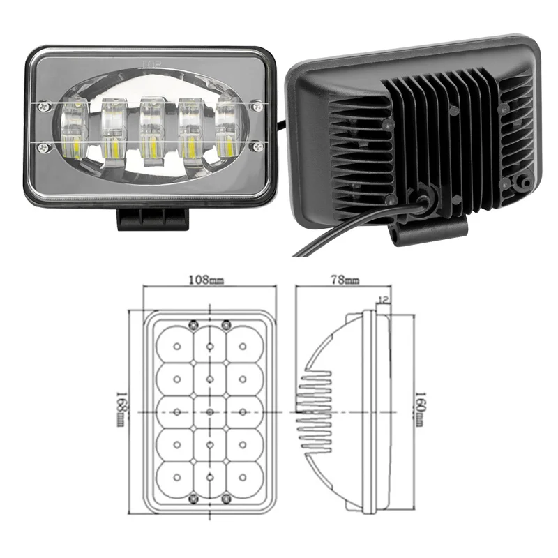 CREK 4X6" 5X7" 5" 50W Offroad LED Driving Light Truck LED Light 4x4 SUV LED Headlight For SUV 4WD 4x4 Tractor Car ATV Offroad