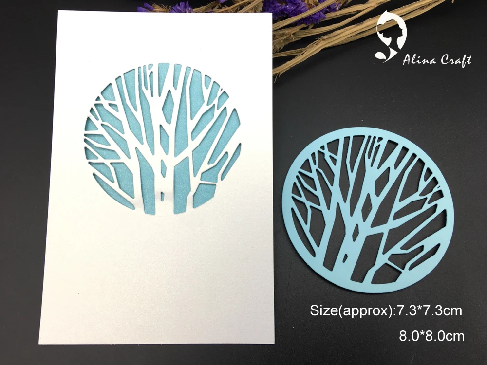

AlinaCraft METAL CUTTING DIES die cut 2pc round tree background Scrapbook card PAPER CRAFT embossing stencils punch