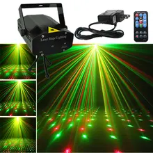 Mini Black Shell Portable IR Remote Red Green Laser Projector Lights DJ KTV Home Xmas Party Dsico LED Stage Lighting I100B