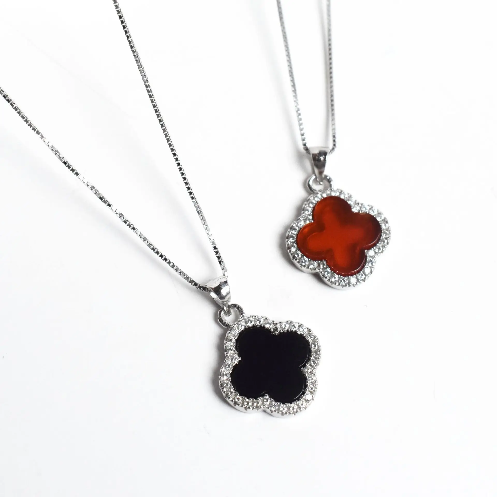 

JewBeauty Lucky Clover 925 Sterling Silver Pendant Necklaces for Women Silver 925 Jewelry Choker Necklace Colgantes Mujer Moda