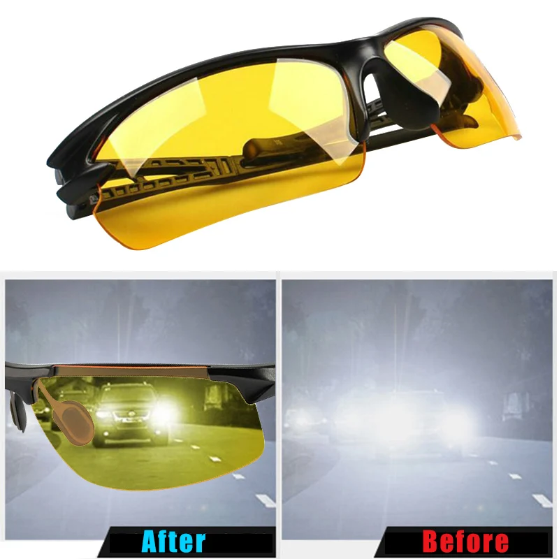 Night Vision Goggles Motorcycle Drivers Night-vision Glasses Night with Luminous Driving Glasses Protective Gears Sunglasses