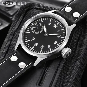 

Luxury Brand Corgeut 17 Jewels Mechanical Hand Winding Watch Seagull 3600 Movement 6497 Fashion Leather Sport Luminous Men Watch