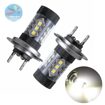 

2pcs High Power White H7 16-3030-SMD LED Fog Upgrade Projector Bulbs Headlight bulb Automobile Fog Light 6000 K 12000 lm 12V