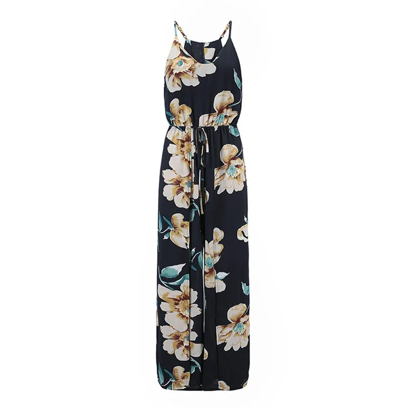 Fashion summer jumpsuit 2018 woman Lady Strappy Floral Sling Long Trouser Playsuits Jumpsuit Rompers pantaloni siamesi J21#N (7)