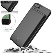 7000 мАч противоударный чехол для зарядного устройства для iPhone 7, 8, 6, 6S Plus, внешний аккумулятор, чехол, силиконовая задняя крышка для аккумулятора