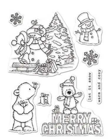 

Merry Christmas Transparent Clear Silicone Stamp/Seal for DIY scrapbooking/photo album Decorative clear stamp A1048