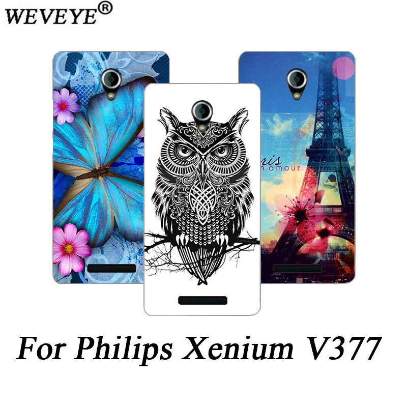 

Fashion Luxury Patterns Phone Case For Philips Xenium V377 5.0inch DIY Painting Cellphone case Cover For Philips V377