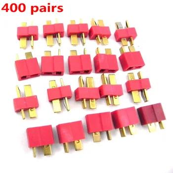 

800 pcs 400 Pairs T Plug Connectors Male + Female Deans Rc Lipo Battery Ultra Deans Helicopter Terminals Connectors Kit