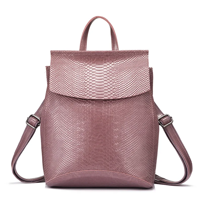 REALER, женский рюкзак, разделенная кожа, школьная сумка для девочек, подростков, многофункциональный, для путешествий, рюкзак для девушек, тиснение, сумка на плечо - Цвет: Фиолетовый