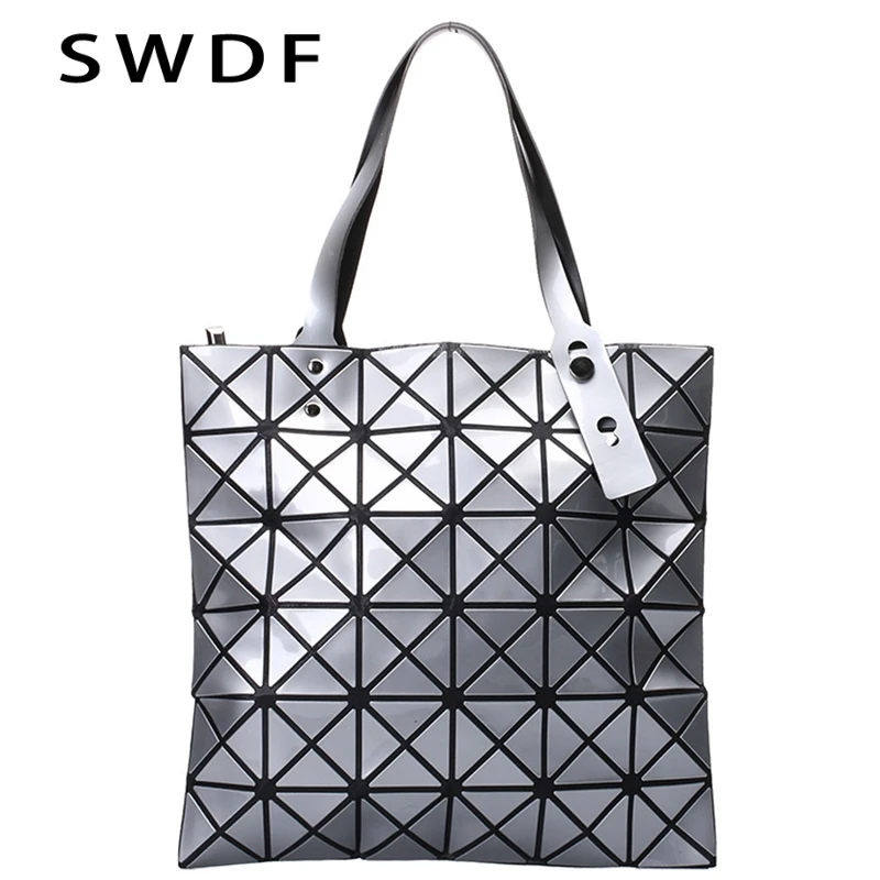 

SWDF New Fashion Women Bag Geometric lightning Lingge Female Chain Lightnig Luminous Sac Sladies Shoulder Folding Women Bags