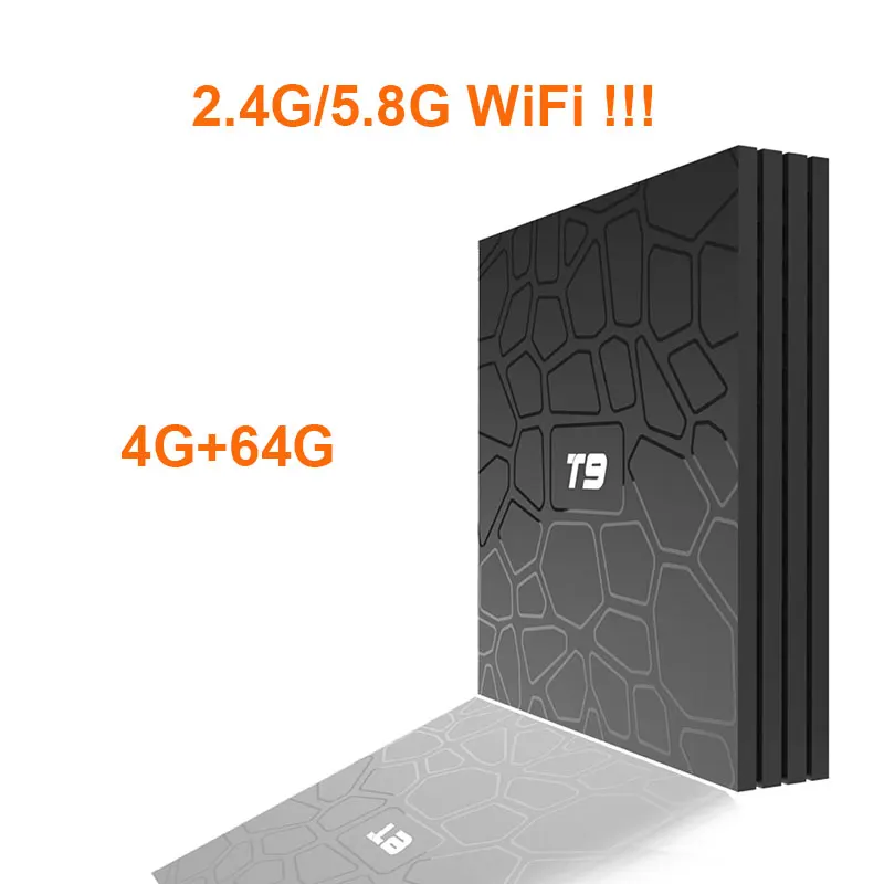 T9 Android 8,1 ТВ приставка 4 ГБ/64 Гб мультимедийный плеер wifi Bluetooth 2,4G/5G двойной wifi четырехъядерный PK3288 Смарт ТВ приставка PK X92 - Цвет: T9 4G64G