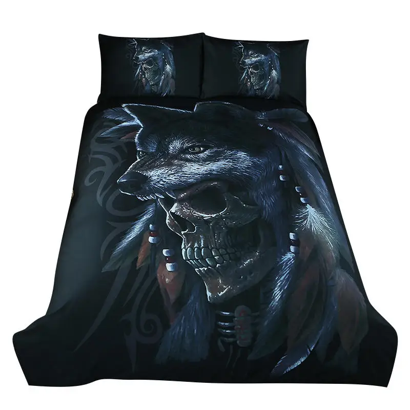 

Super Cool Skull Wolf Pattern Bedding Sets 3pcs Soft Comfortable Family Set Duvet Cover Pillowcase Bed Set