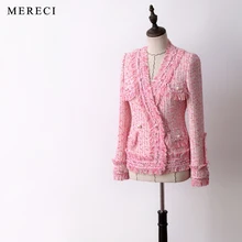 Новинка; сезон весна-осень; милое пальто-ветровка с тонким жемчугом, украшенное рыбьей пудрой и красным переплетением