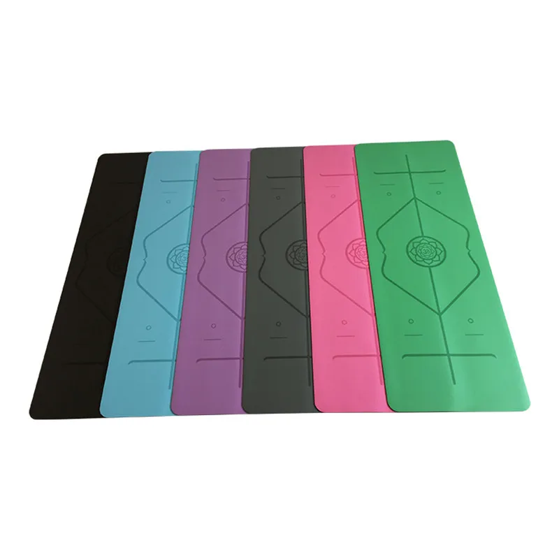 

Fitness Plastic 183*66CM*5MM Body Line Yoga Mat PU Natural Rubber Yoga Mat 5mm Lengthened Widened Yoga Mat