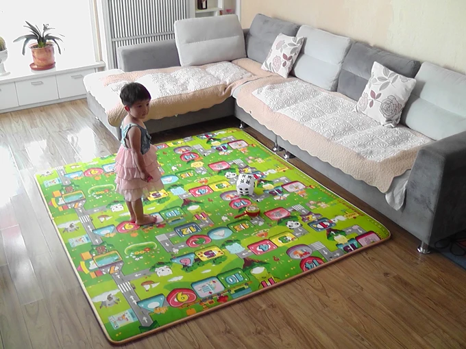 Коврик игровой детский 200*180*3 см двусторонний толстый|thick play mats|baby matplay mat |