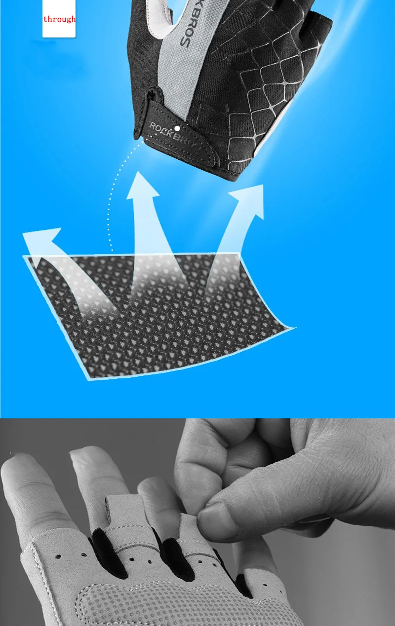 Summer Short Finger Gloves Half Finger Riding Sports Thin Gloves Men And Women Outdoor Ventilation