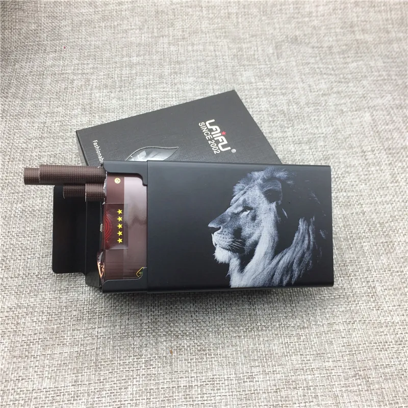 

LF028 Personalized King Lion Black Aluminium Alloy Cigarette Case Laser Carved Lion Will Not Fade Cigarette Box Smoking Holders