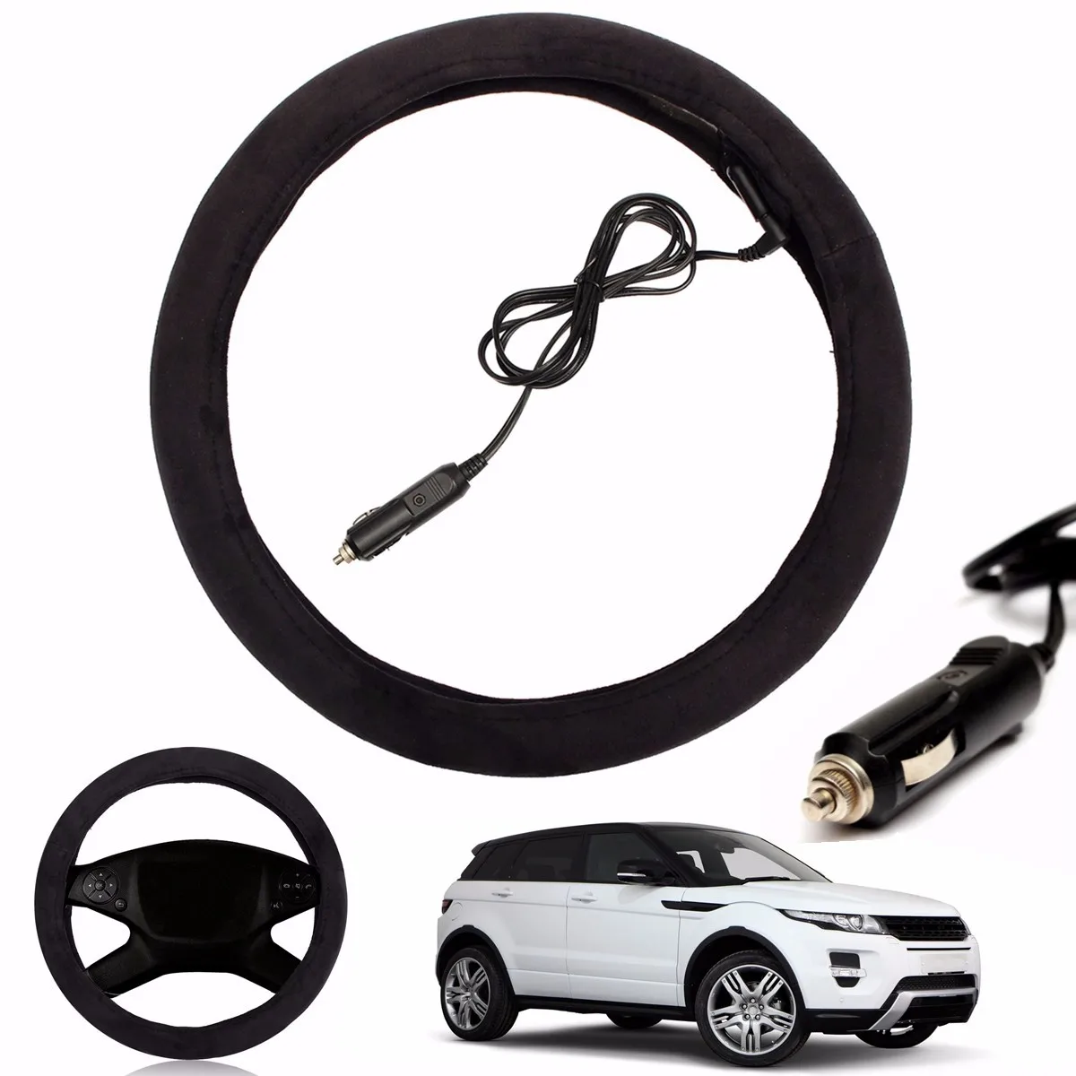 38cm 12V Auto Car Lighter Plug Heated Heating Electric Steering Wheel Covers Warmer Winter LW Universal Steering Covers 38cm 12V Auto Car Lighter Plug Heated Heating Electric Steering Wheel Covers Warmer Winter LW Universal Steering Covers