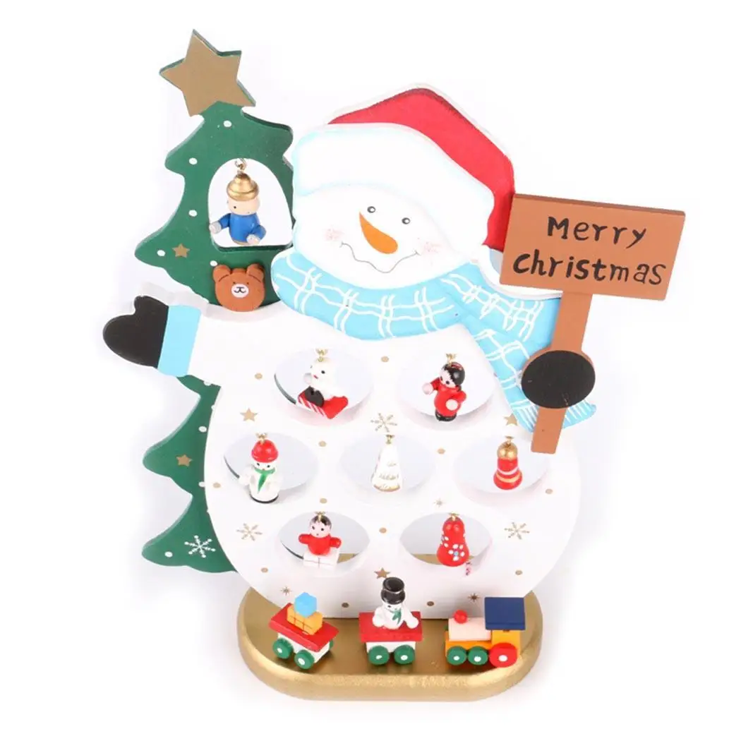 

Christmas Party Home Decoration Table Ornament Wooden Snowman, Santa 7 Hangers, 4 Hangers Claus Snowman Gift