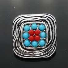 Лидер продаж Красота синие Бусины квадратный узор Мода 18 мм застёжка, бусинка застежка браслета ювелирные изделия оптом KZ1097