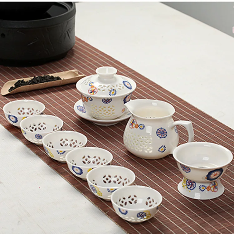 Blue-and-white Exquisite Ceramic Teapot Kettles Tea Cup Porcelain Chinese Kung Fu Tea Set Drinkware