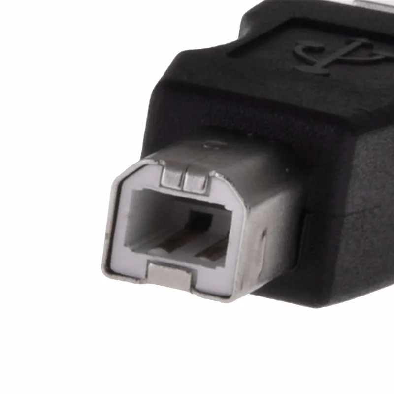 Utility Portable USB A Female to Type B Male Adapter Converter Connector- Black (3)