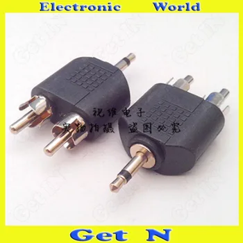 

10pcs Audio Adapter Connector Converting 3.5mm to Dual RCA Male Mono Track to Dual RCA 3.5 Male to 2RCA