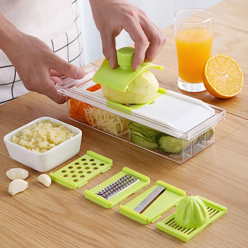 

8Pcs/Set Vegetable Fruit Slicer Potato Cutter Carrot Peeler Grater Stainless Steel Blade Slicer Kitchen Tools Cooking Gadgets