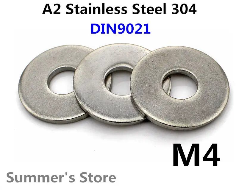100pcs lot Din9021 M4 Flat Washer M4 Stainless Steel Washer M4 Big 100pcs-lot-din9021-m4-flat-washer-m4-stainless-steel-washer-m4-big