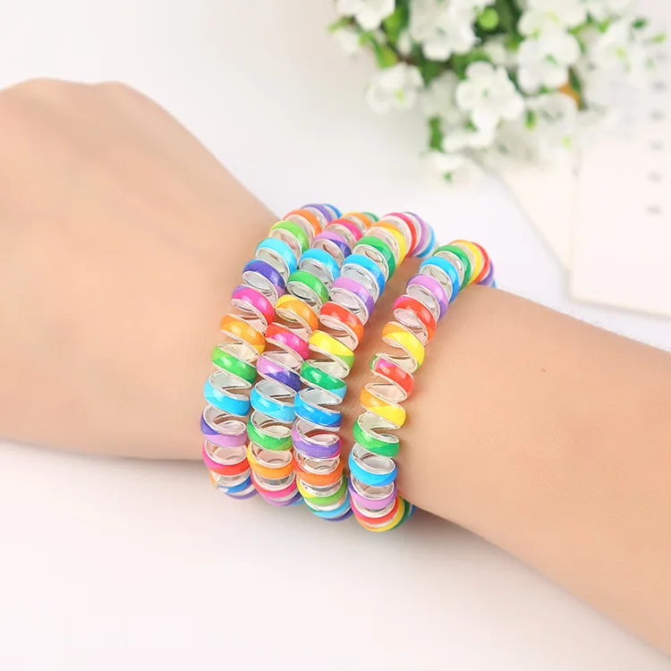 

Women Rubber Hair Ties Headwear Accessories Telephone Wire Headband Hair Rope Elastic Hairbands Spiral Shape