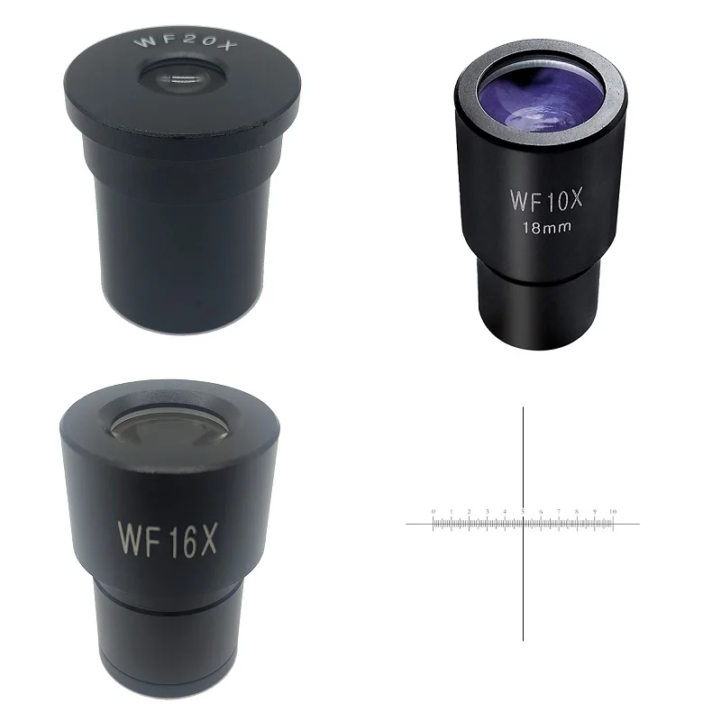 WF5X WF10X WF15X WF16X WF20X WF25X Биологический микроскоп окуляр Диаметр 23 2 мм оптическая линза с сетка масштаб|Запчасти и
