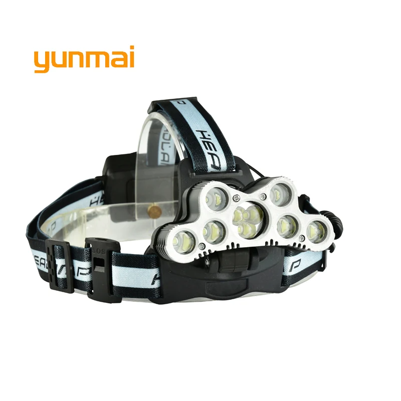 Ультраяркий светодиодный налобный фонарь yunmai 7 * Новый xml t6 + 2 Q5 USB налсветильник
