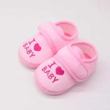 

2019 girls Newborn Baby Girls&Boys Soft Shoes Soled Loving Letter Print Footwear Crib Shoes