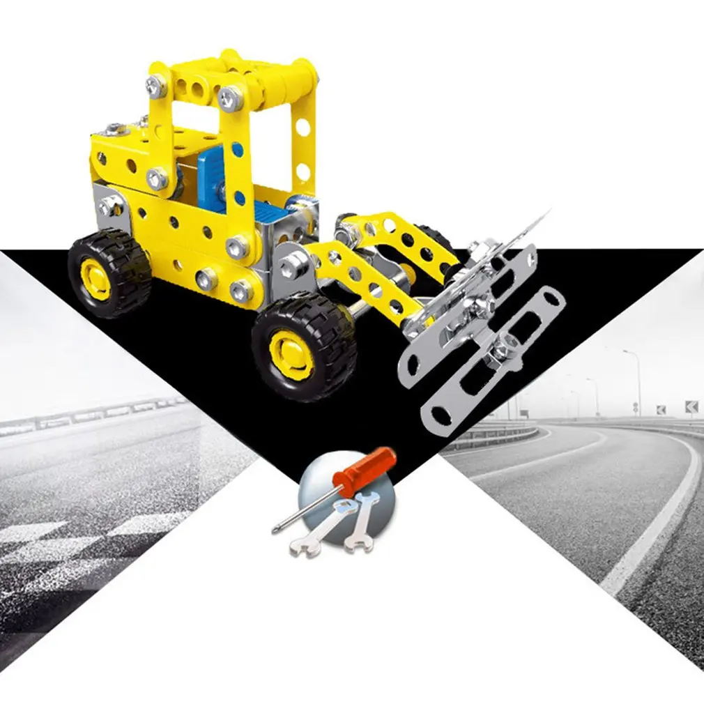Neue Verkauf Sieben-in-one metall engineering auto serie montage bausteine spielzeug kinder puzzle demontage legierung modell