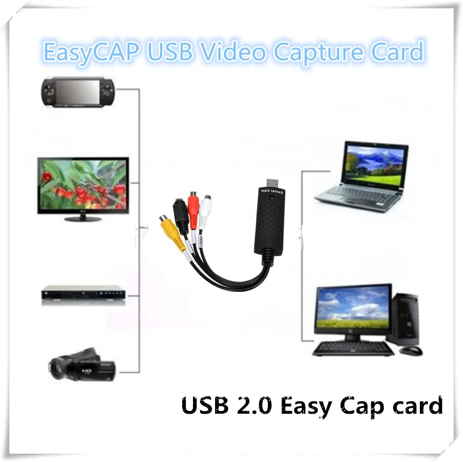 EasyCAP USB Video Capture Card Adapter TV DVD VHS Captura de v deo Card