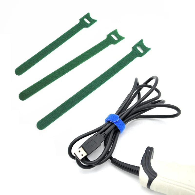 

50PC Reusable Adhesive Fastener Tape T-type Hooks and Loops Fasteners Back To Back Cable Ties Strong Wire Harness Magic Tape Tie